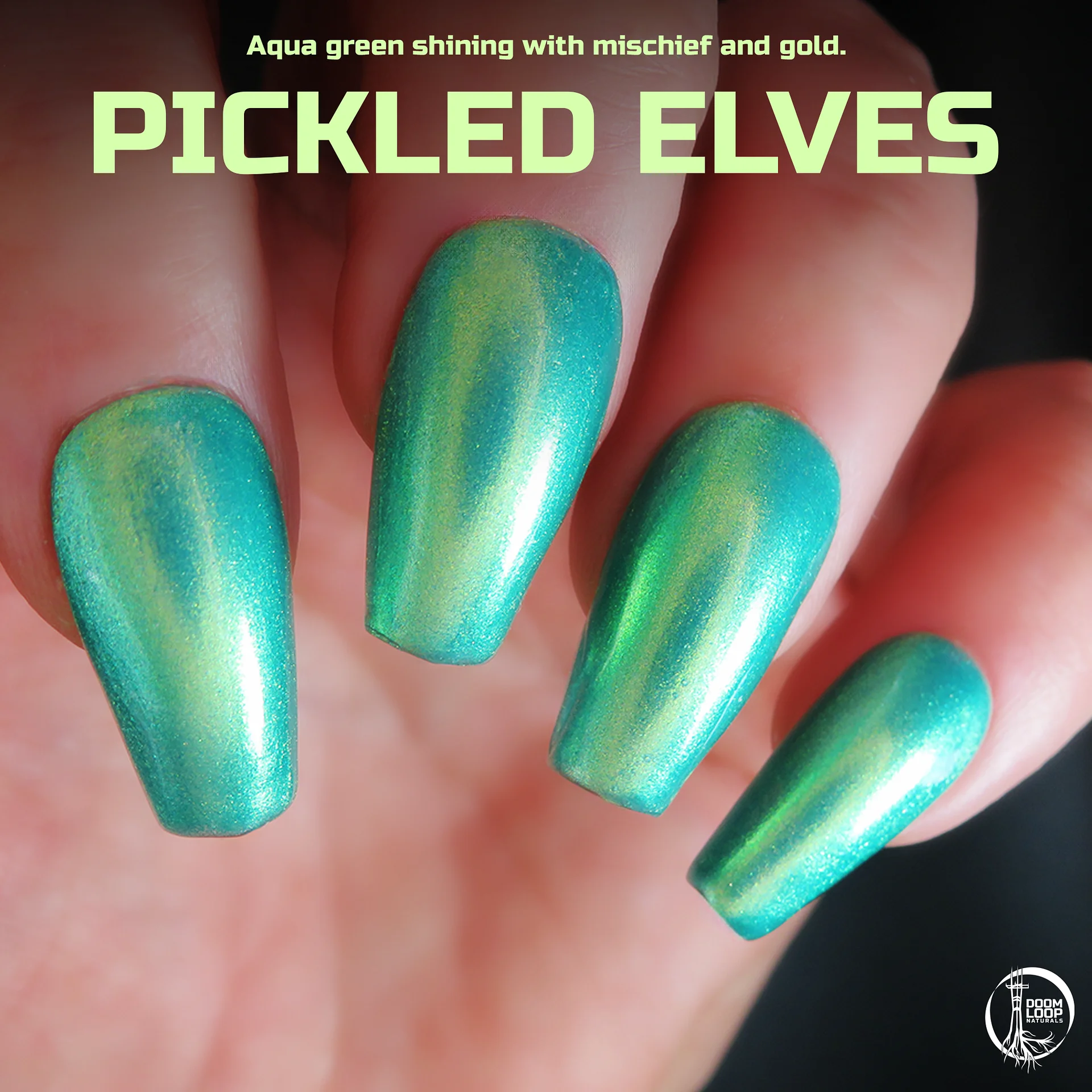 PICKLED ELVES - Glowy Aqua Green to Gold Duochrome Nail Polish product image (1)