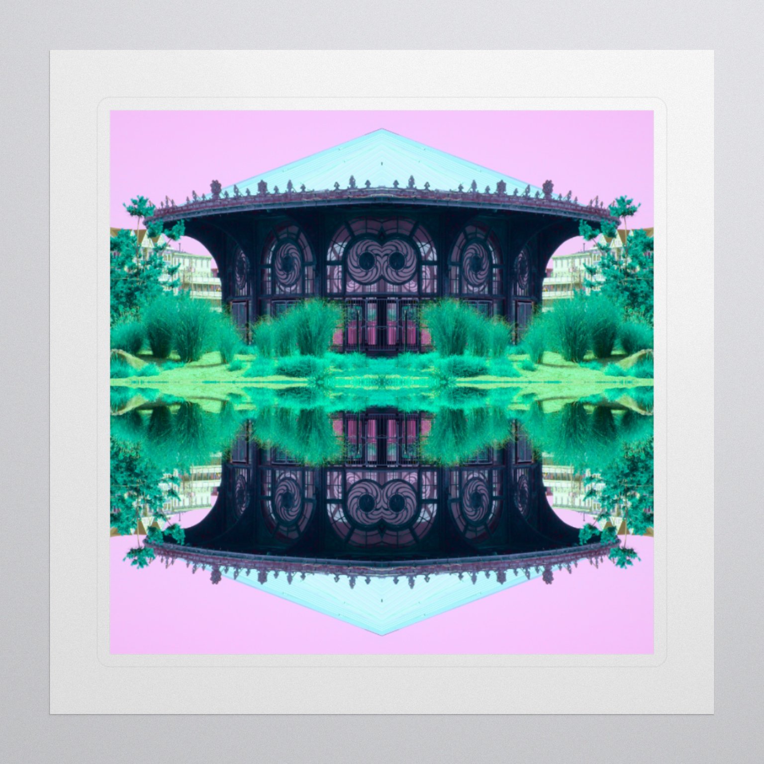 Carousel House Asbury Park New Jersey Shore Sticker, Mirror Illusion Seashore Photo product image (5)