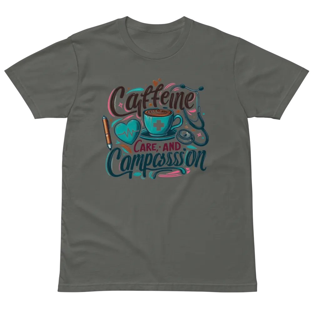 Caffeine, care, and compassion t-shirt product image (3)