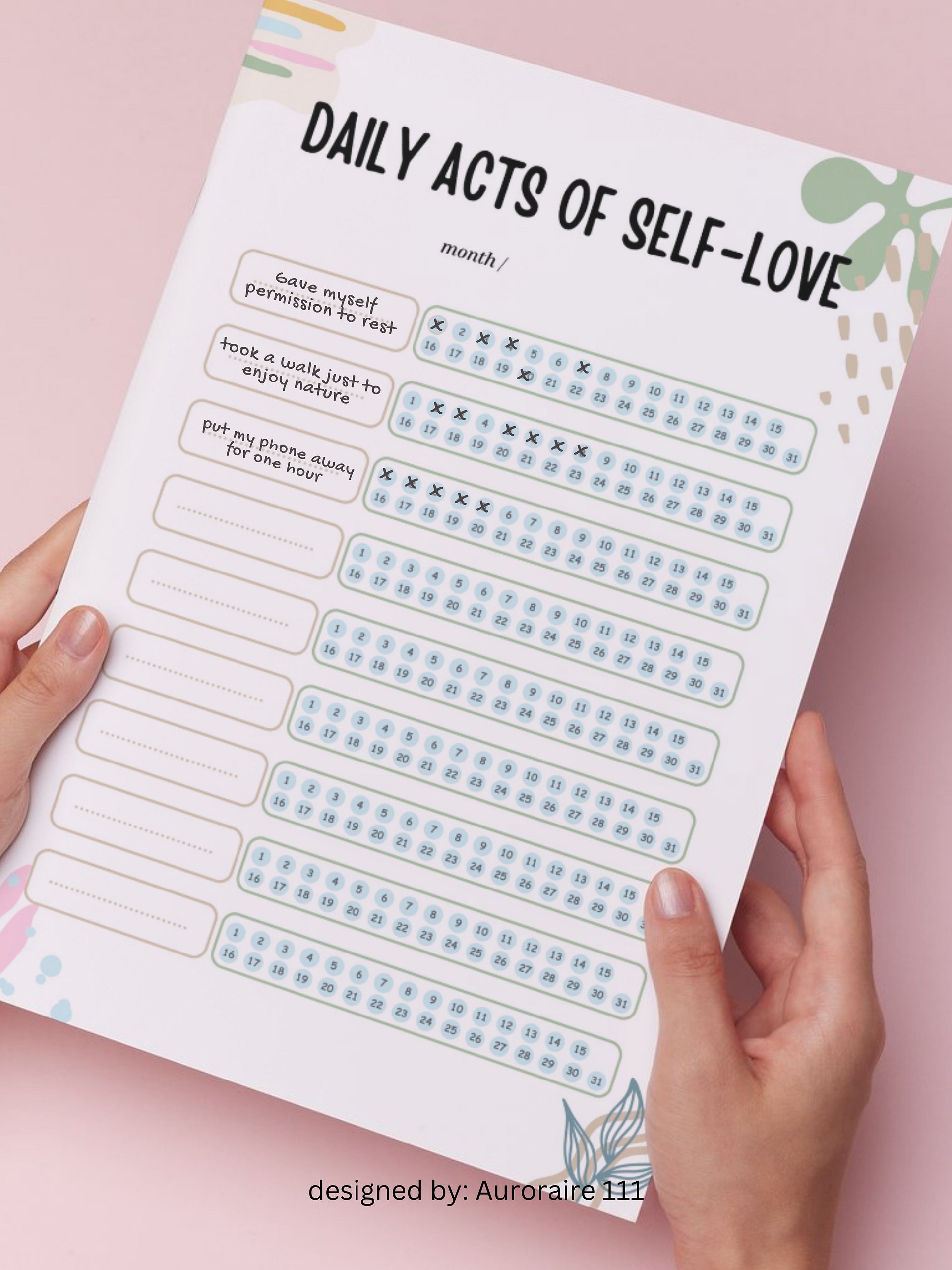 Self-Love Journal | Printable + Digital | 31 Days | Daily Affirmations + Tracker + Planner product image (4)