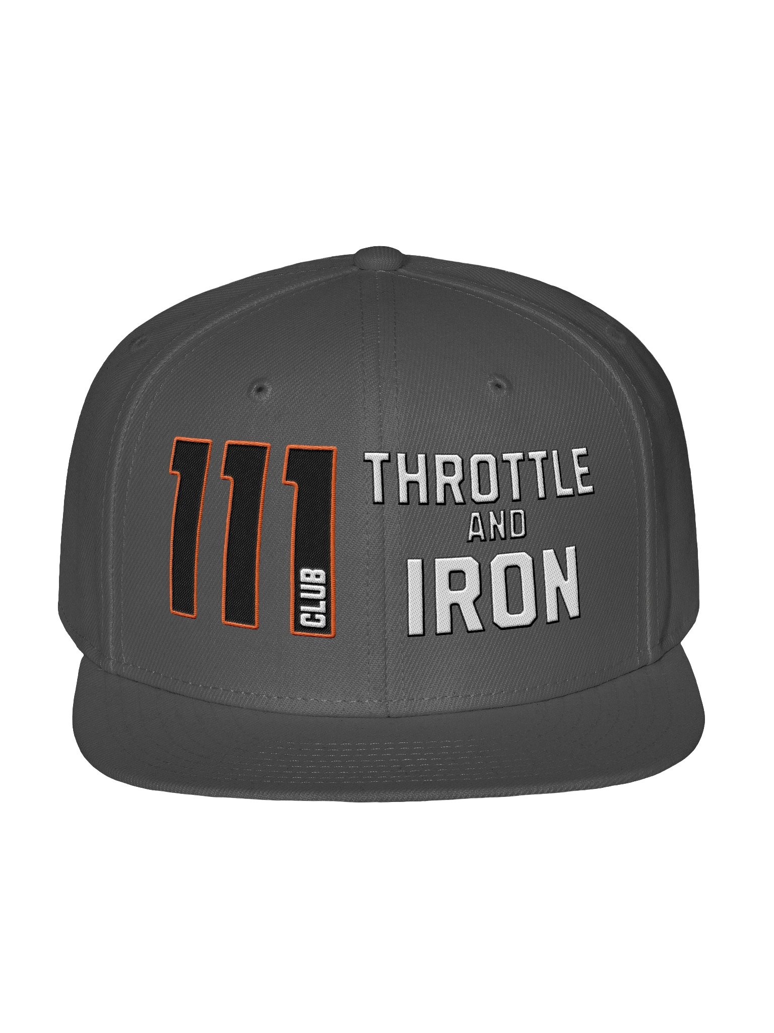 111 Club Throttle & Iron Snapback Cap — Orange Outline Edition product image (1)