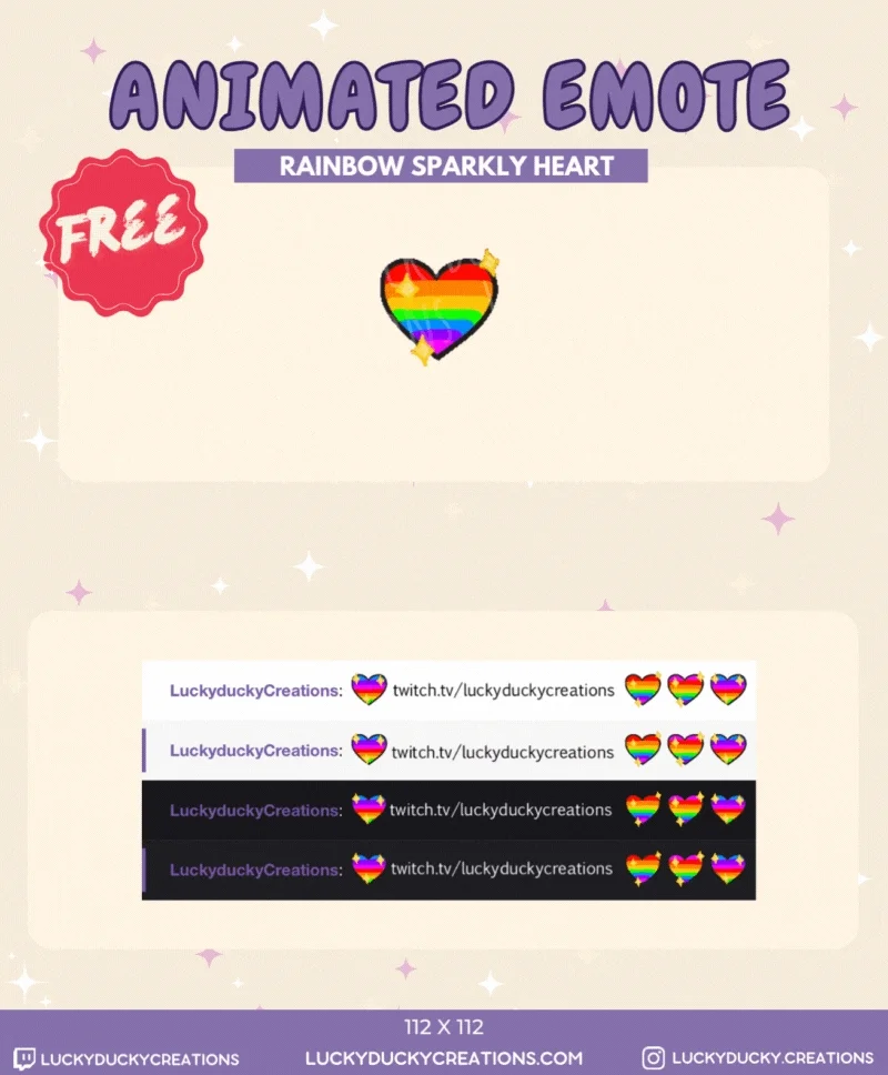 Animated Rainbow Heart Emote product image (1)
