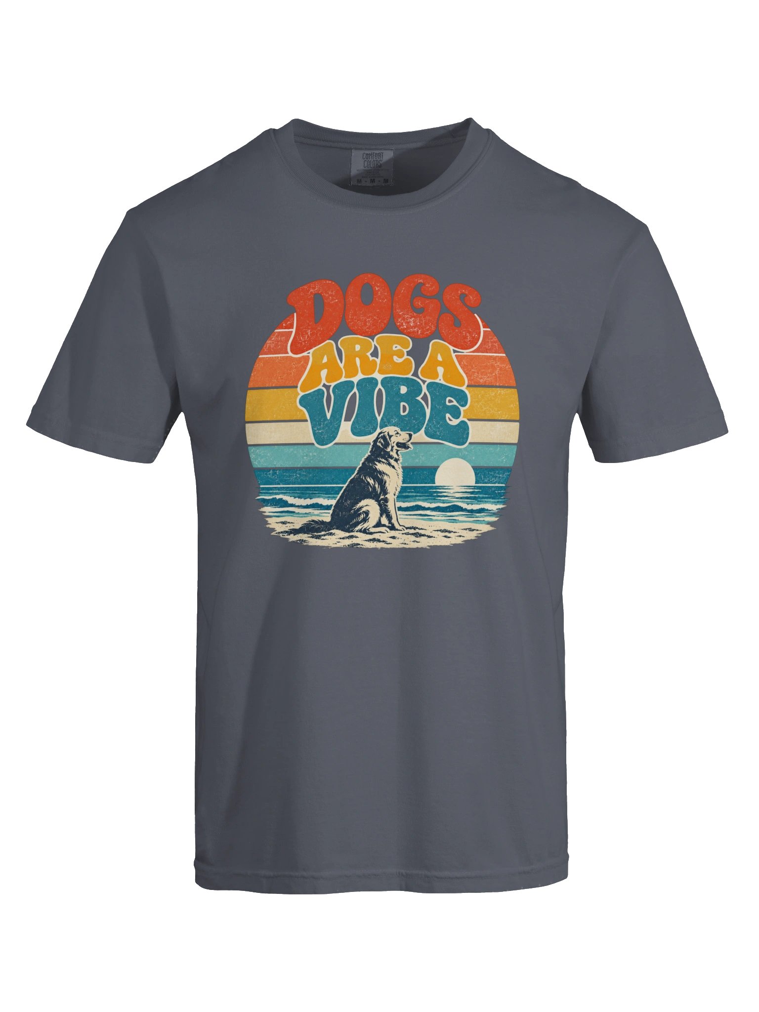 Retro Dog T-Shirt | Dogs Are a Vibe Shirt | Beach Dog Graphic Tee | Vintage Dog Lover Shirt product image (5)