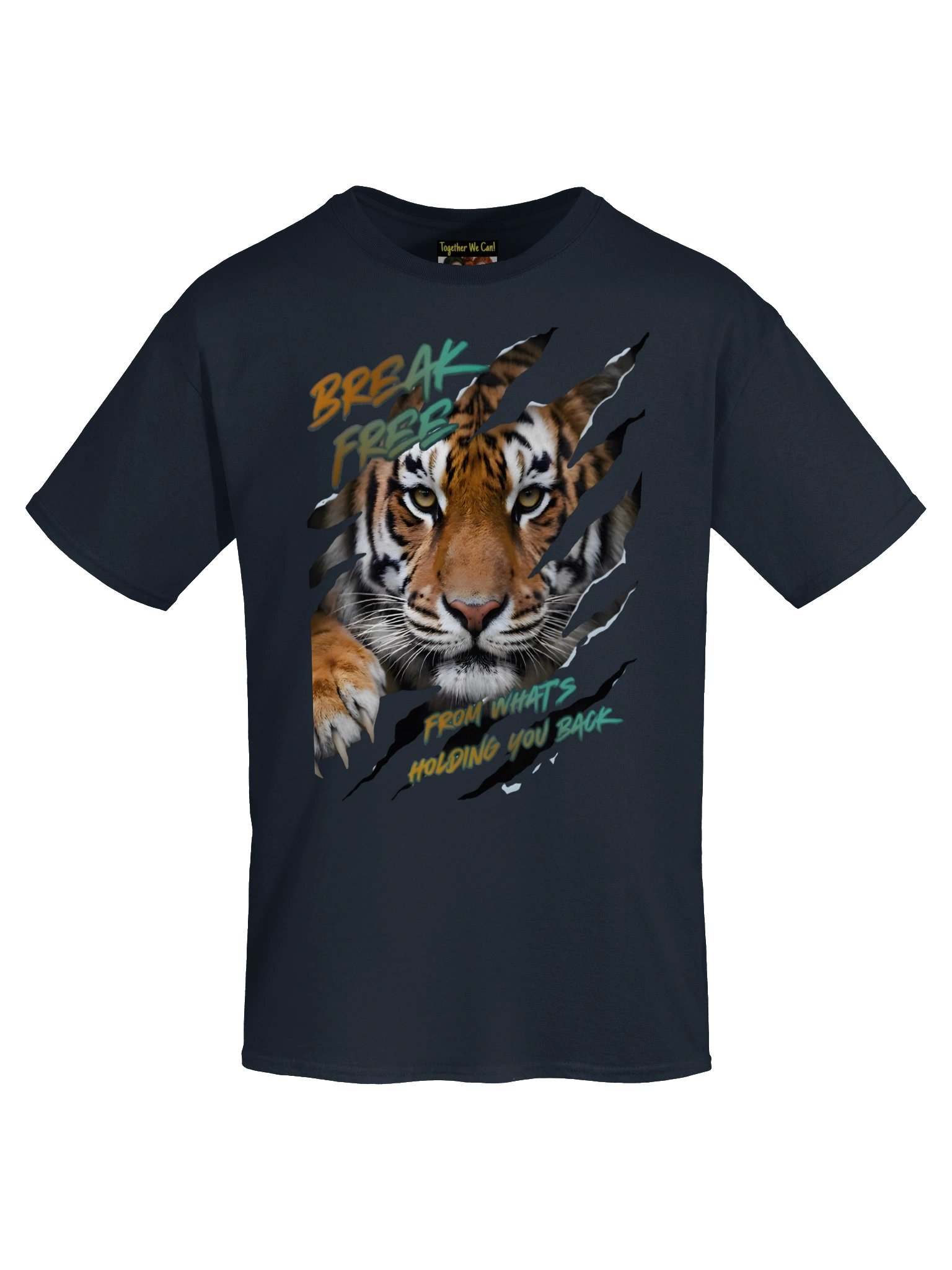 Encouraging Tiger Graphic Tee- "Break Free From What's Holding You Back" -Gildan heavyweight t-shirt- Inspiration by Mind Matter product image (5)