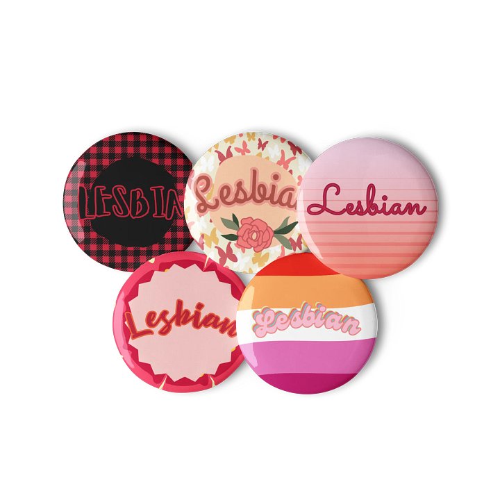 LGBTQIAP2S+ 2025, Curved Lesbian, Assorted Pin Butons product image (3)