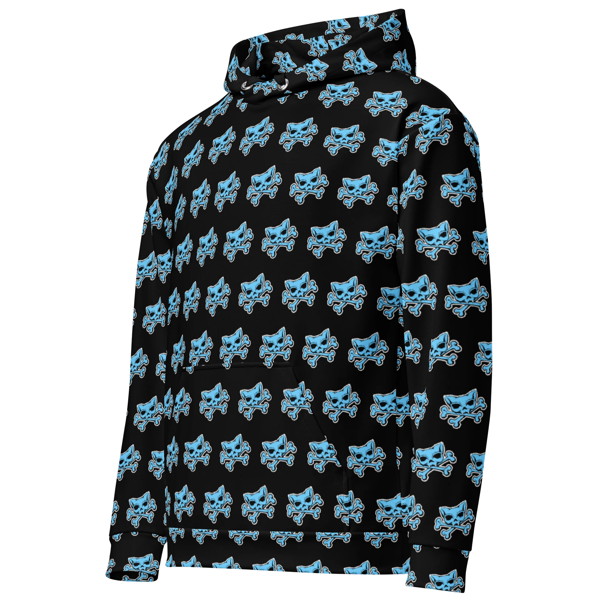 (Dark Mode) Blue Kat Skull Hoodie product image (3)