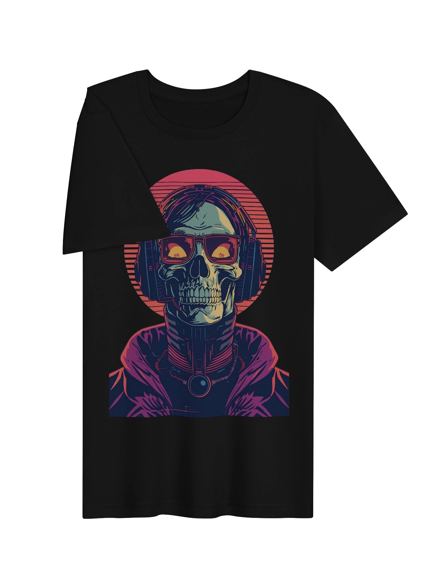 Neon DJ Skull Lightweight T-Shirt product image (6)