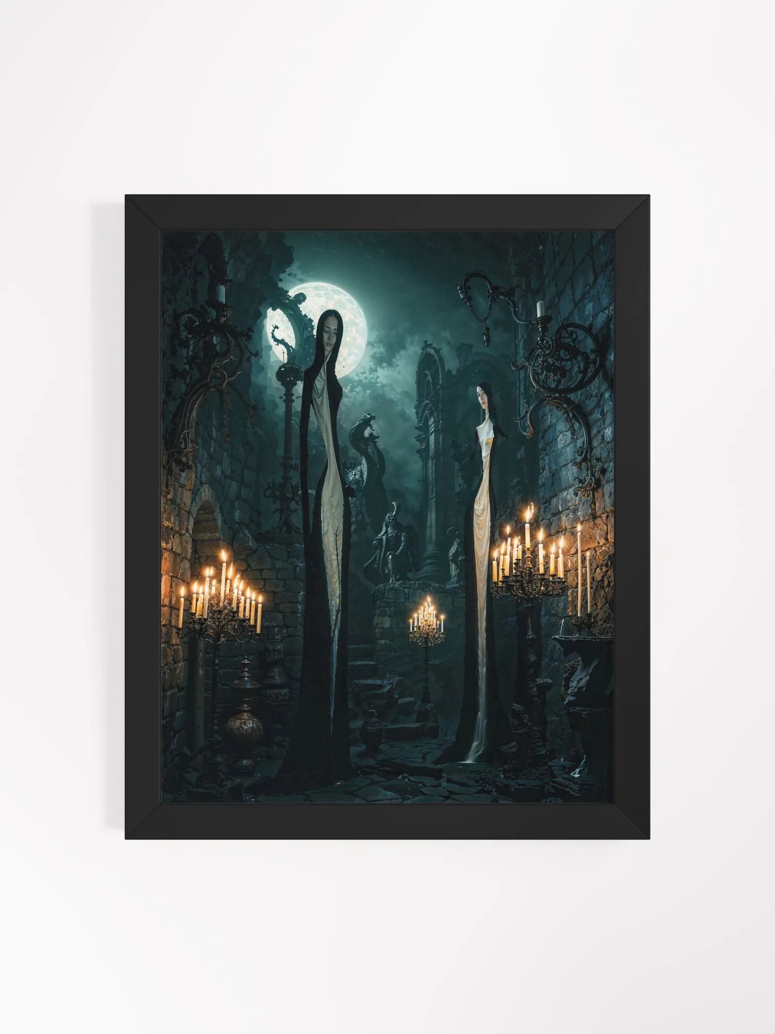 Gothic Moonlit Encounter Framed Print product image (5)