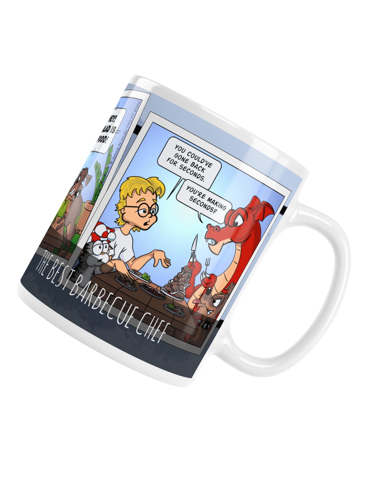 Resident Dragon Comic Best Barbecue Chef Three-Panel Mug product image (6)