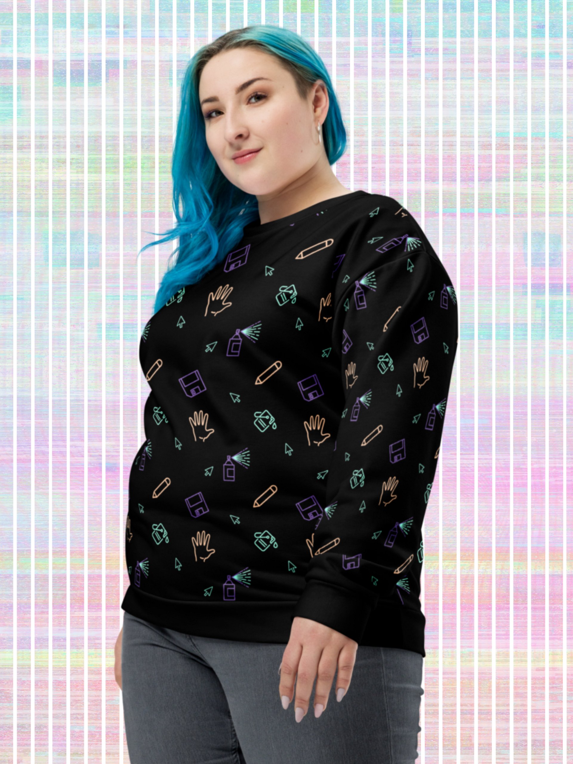 Computer lab pattern sweatshirt product image (1)