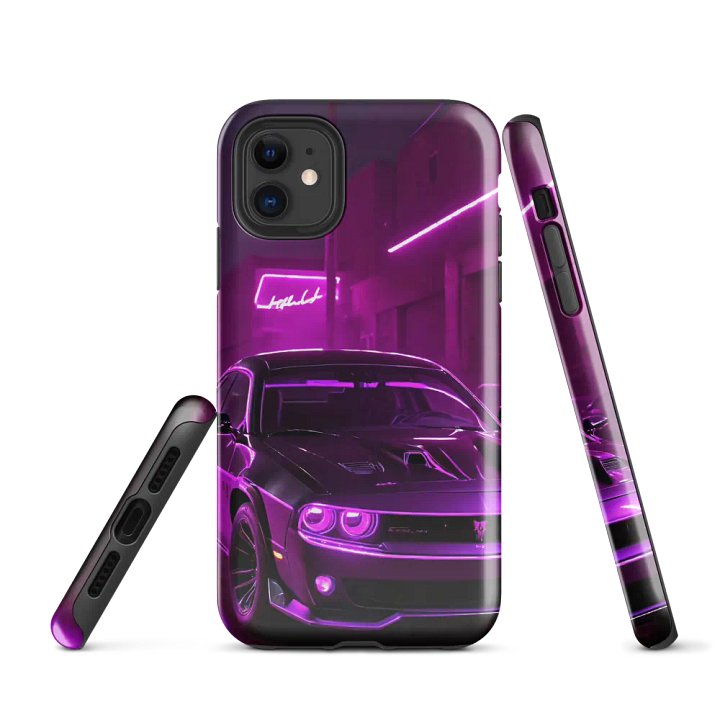 Neon Muscle Car iPhone Tough Case – Urban Night Drive Design product image (1)