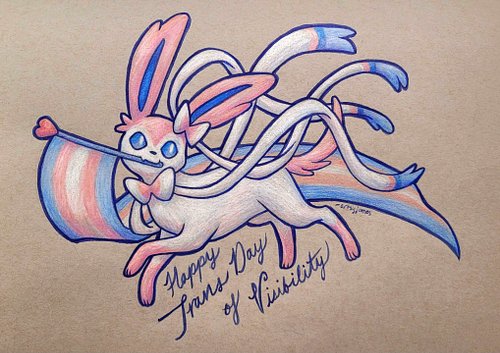 A little Sylveon done on stream for Trans Day of Visibility, March 31st 🏳️‍⚧️

It's been about 12 years since I came out in 2...