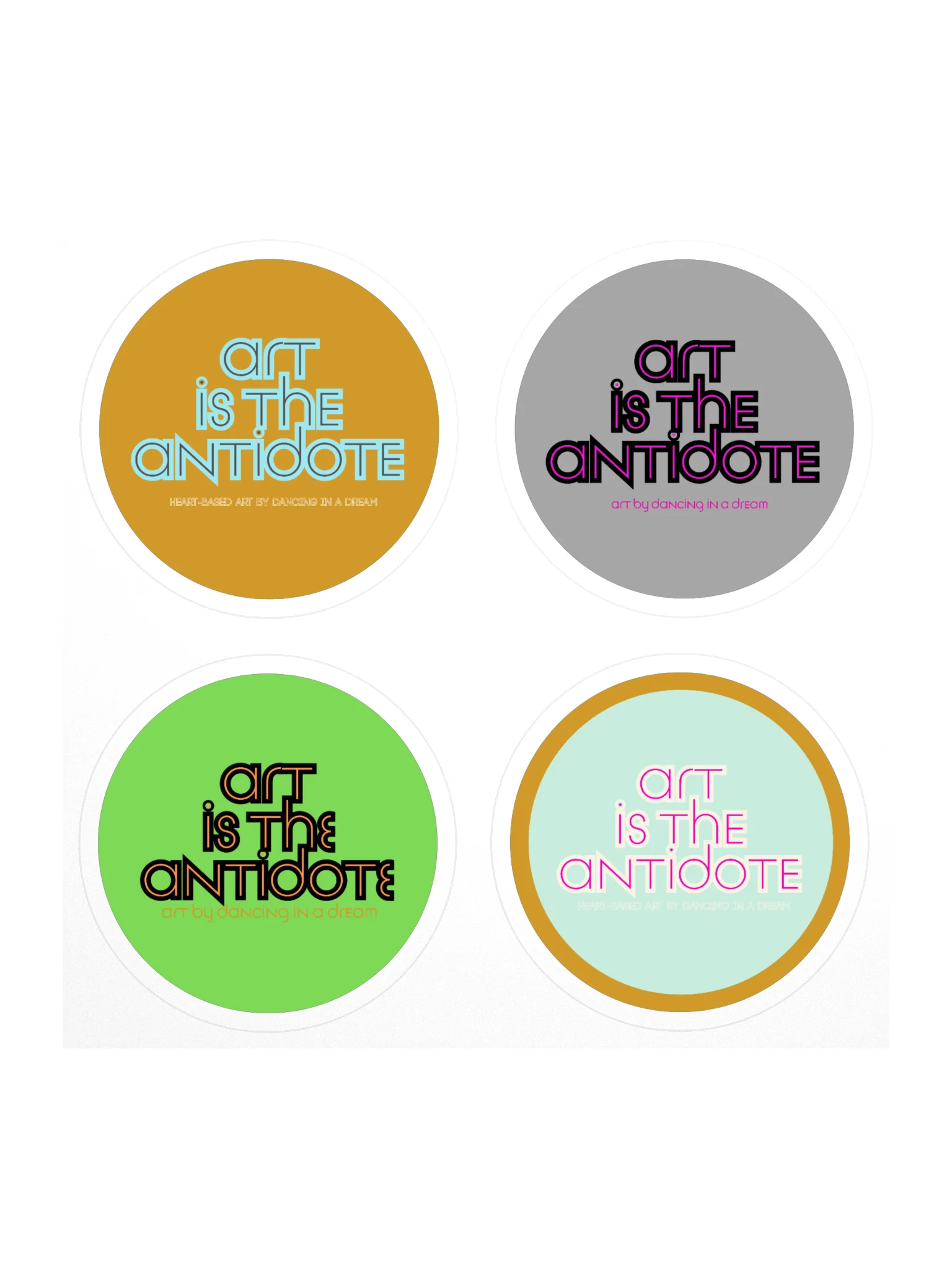 'art is the antidote' stickers | 4pk product image (1)