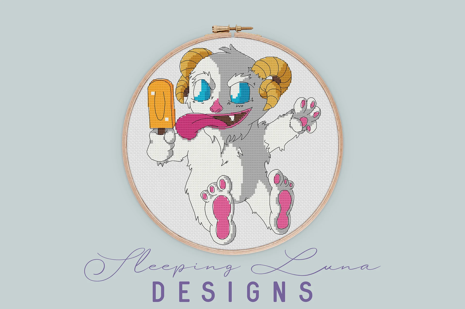 Baby Yeti Cross Stitch Pattern product image (1)
