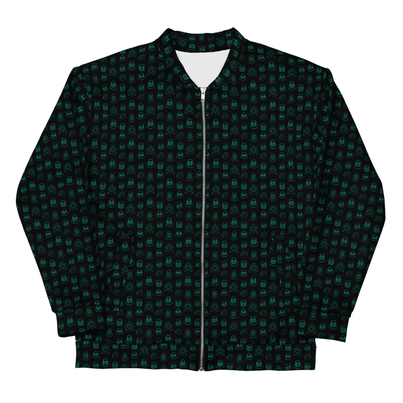 Seven Icons of Synthesis Bomber Jacket - (7 Synth Legends) TURQUOISE product image (5)
