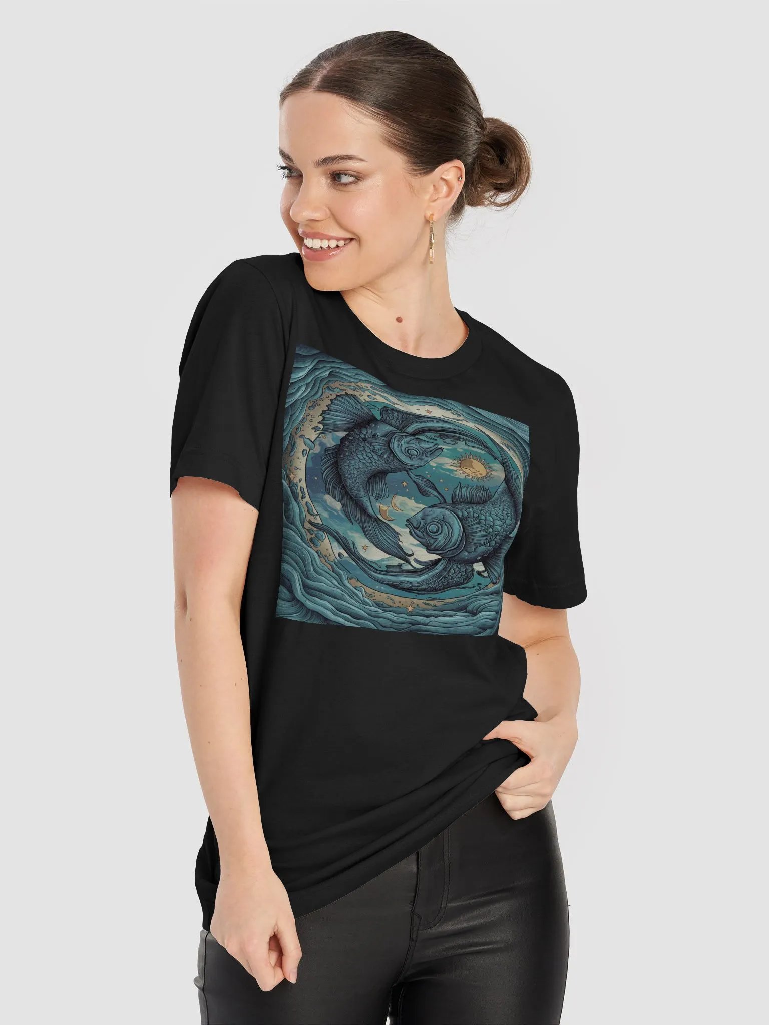 Pisces Zodiac Unisex T-Shirt - Oceanic Fish Design, Astrology Gift product image (9)