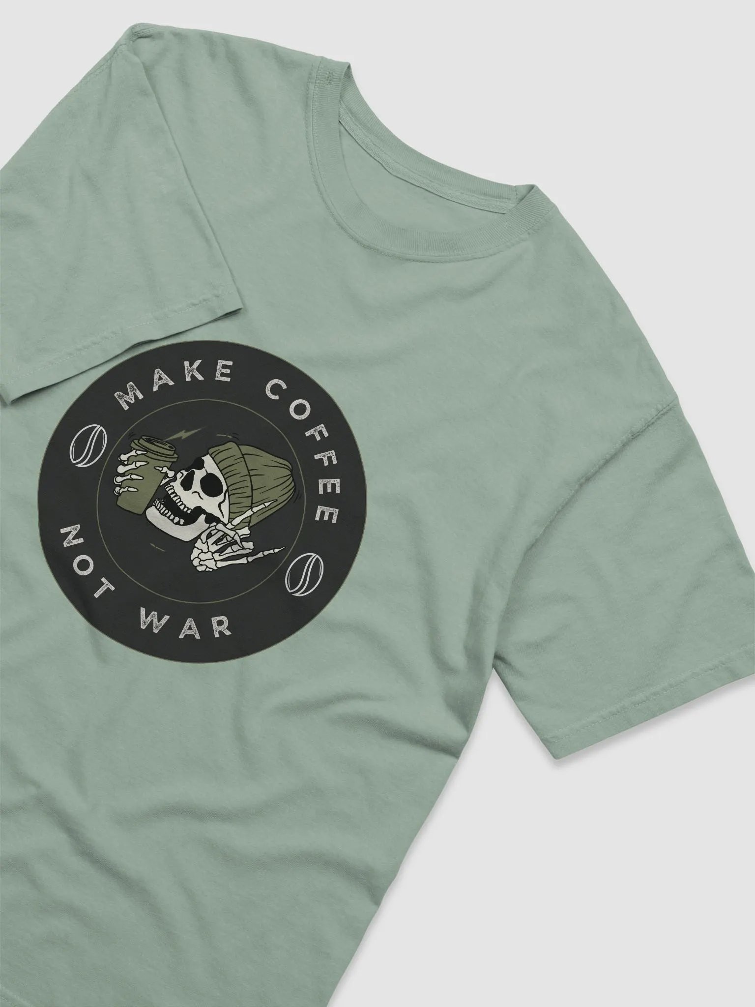 Peaceful Coffee Skeleton T-Shirt product image (28)
