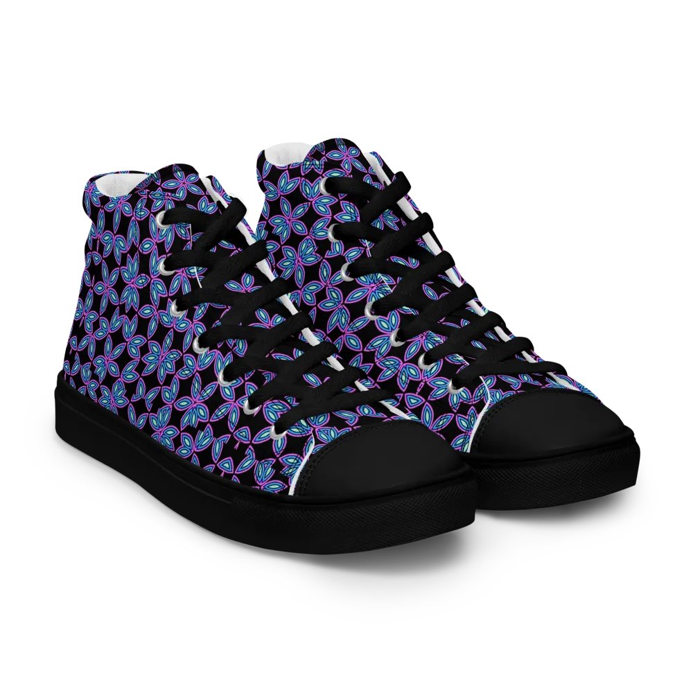 Floral Geometry High Top Canvas Shoes product image (9)