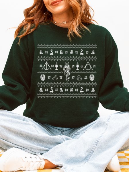 Dark Magical Arts Ugly Christmas Sweater Cozy Minimalist Sweatshirt product image (10)