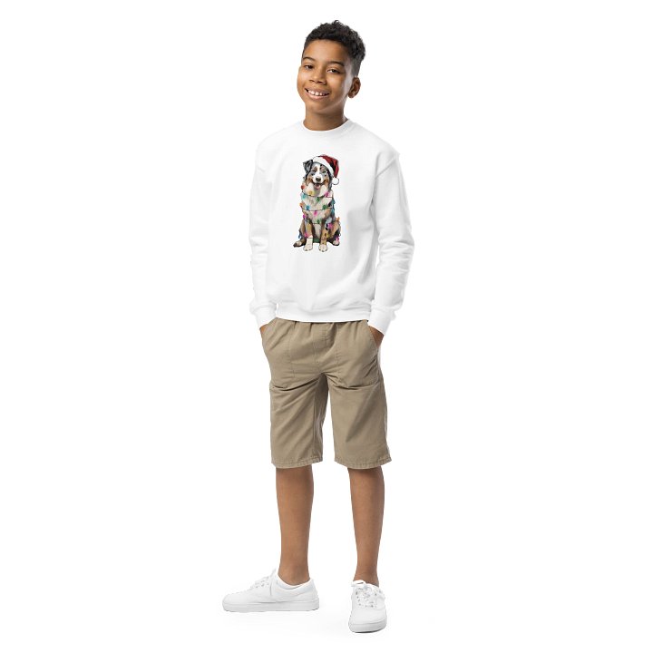 Funny Christmas Australian Shepherd(Blue Merle) Youth Sweatshirt product image (1)