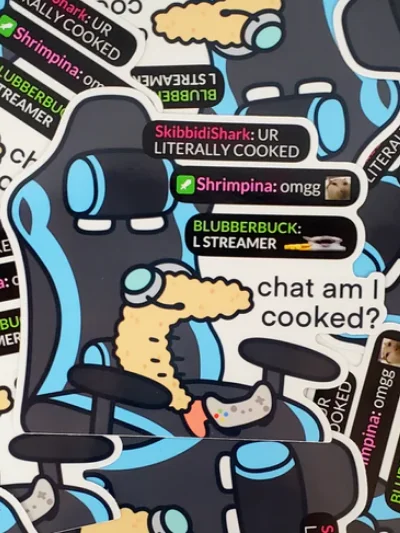 Streamer Shrimp Cooked LARGE Vinyl Sticker product image (1)