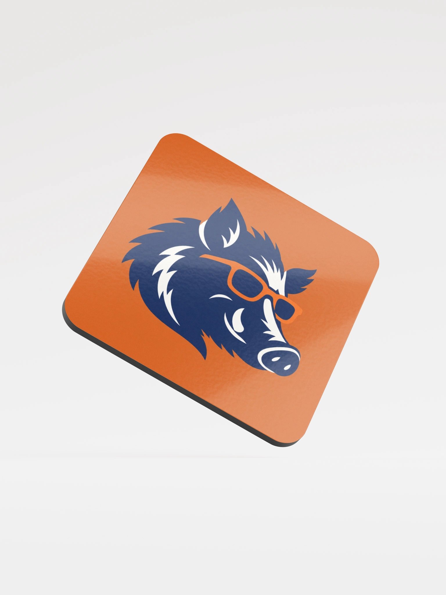 Curious Hog Orange Cork Coaster product image (1)