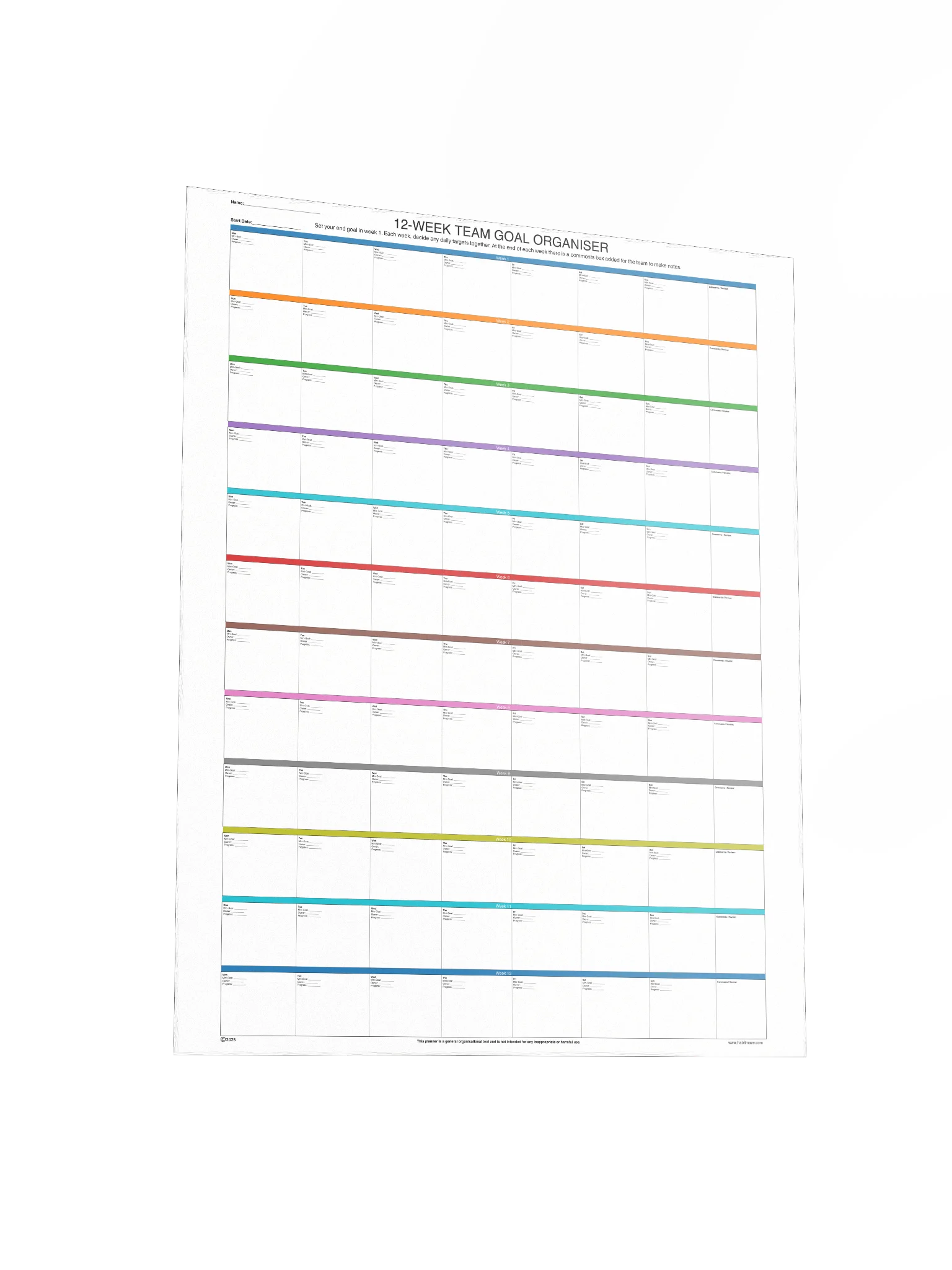 Team Goal Organiser 12 Week product image (4)