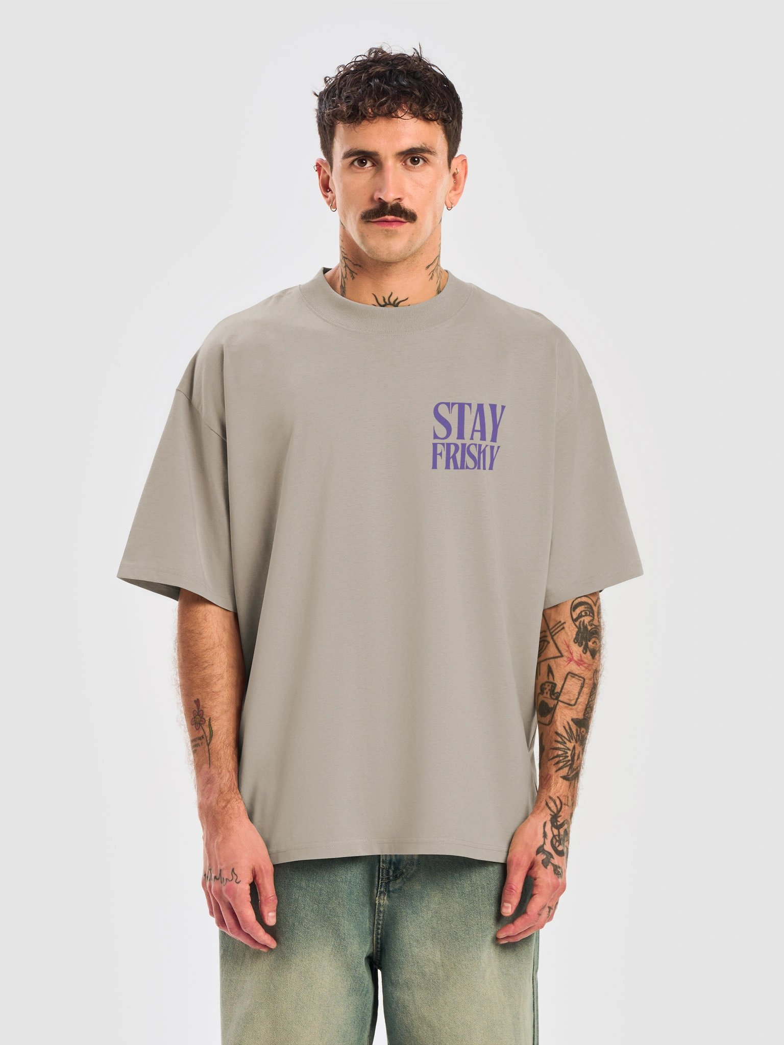 Stay Frisky Tee (Beige) product image (3)