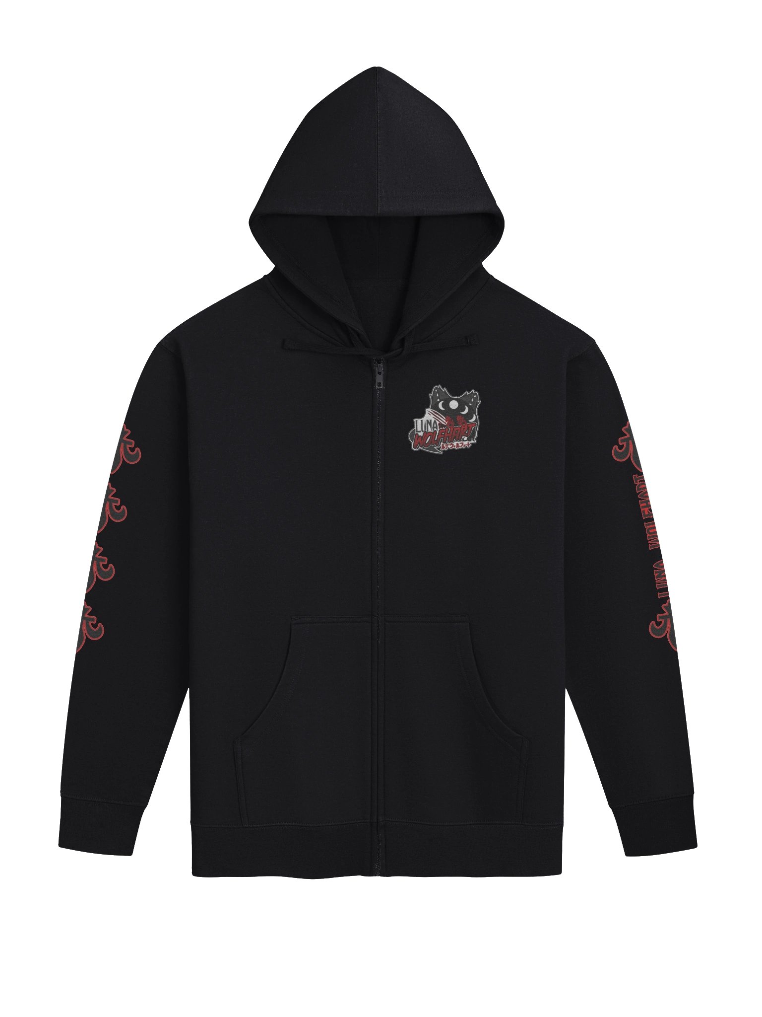 Red Neon Luna Zip-up Hoodie product image (1)