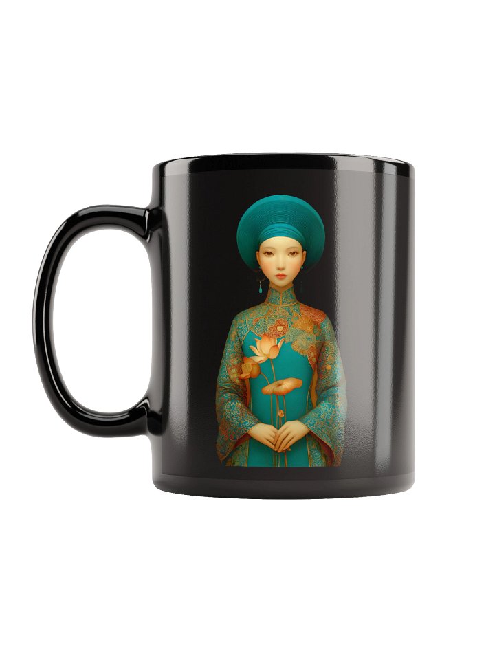 Teal Lotus Portrait Mug product image (1)