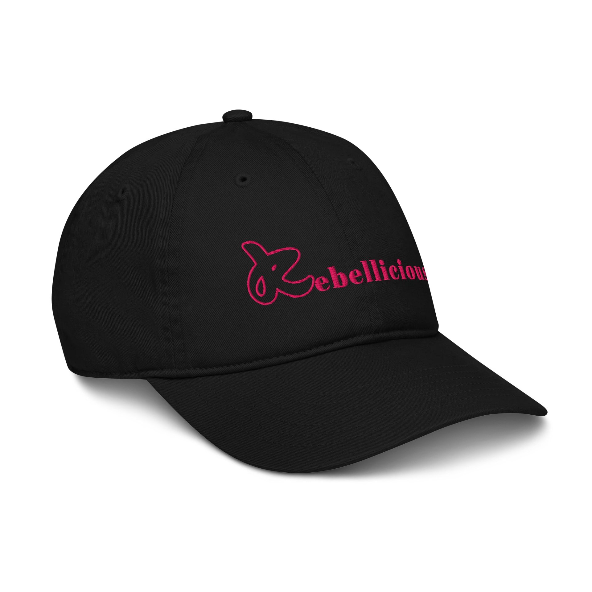 Rebellicious Organic Dad Hat Pink Text product image (6)