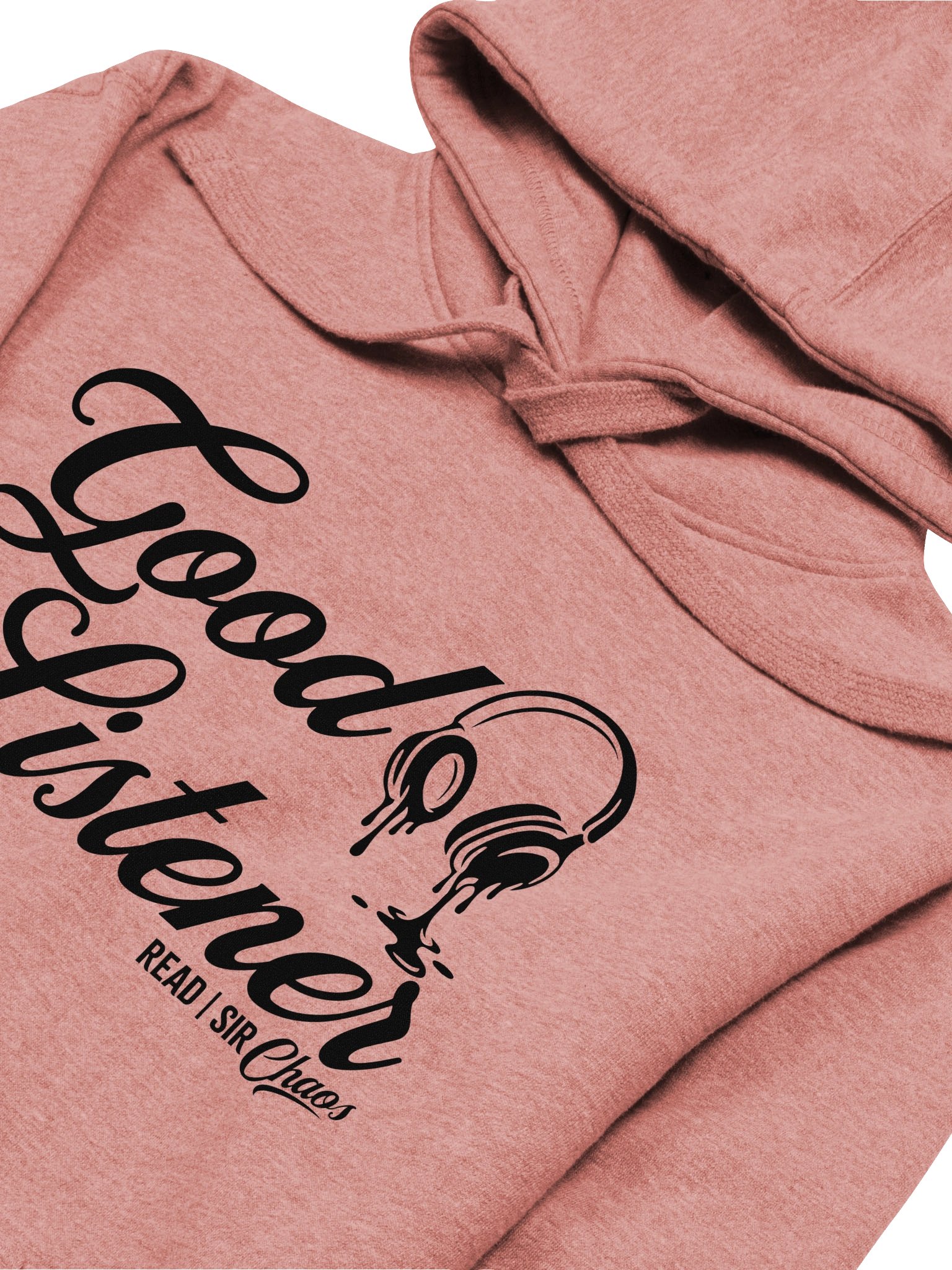 Good Listener Hoodie Black Text product image (3)