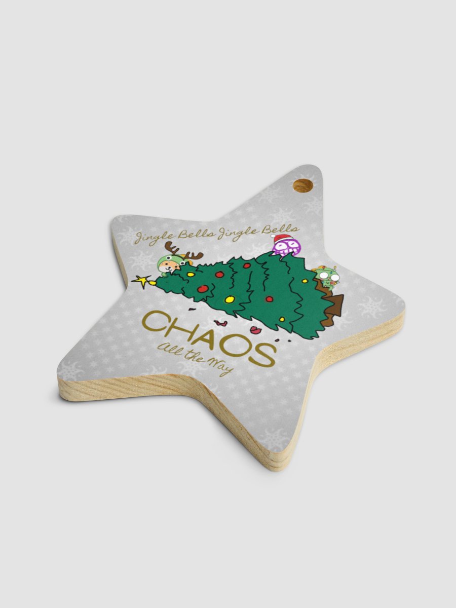 Dino Holiday Chaos Wooden Ornament product image (1)