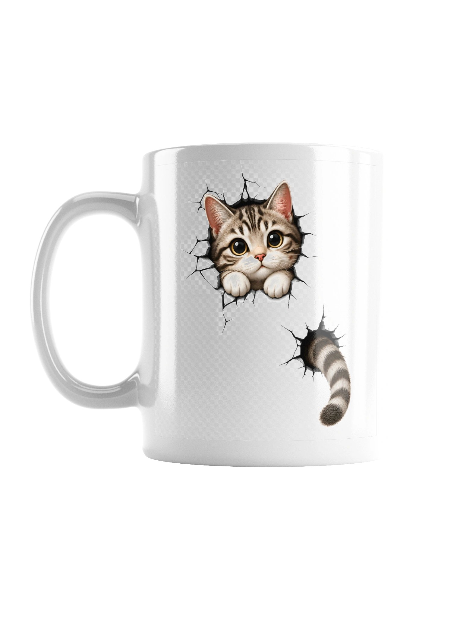 3D Peek-a-Boo Crashing Cat Ceramic Coffee Mug product image (1)
