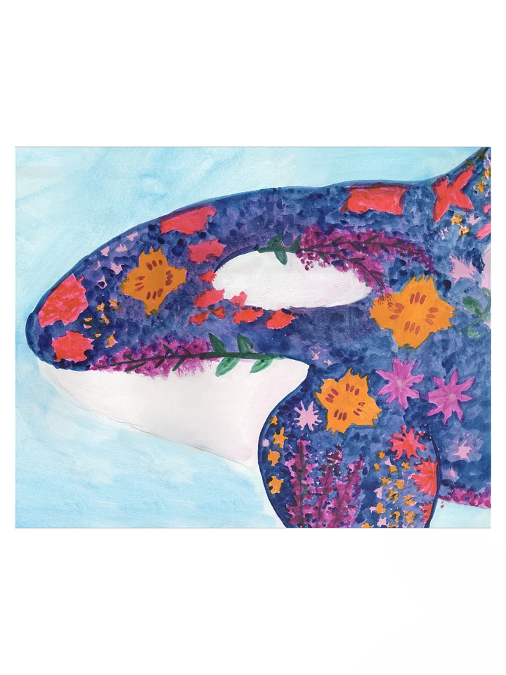 floral orca 05 - watercolour on paper - print product image (1)