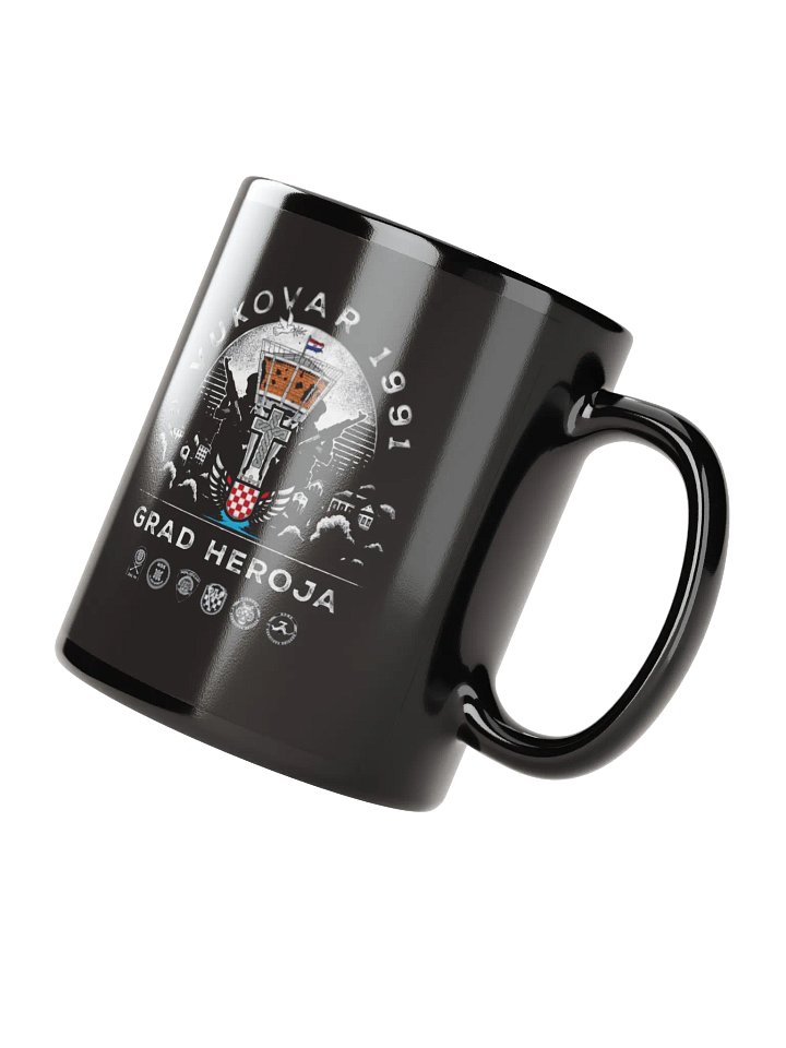 VUKOVAR 1991 HOS Emblem Black Glossy Mug product image (4)