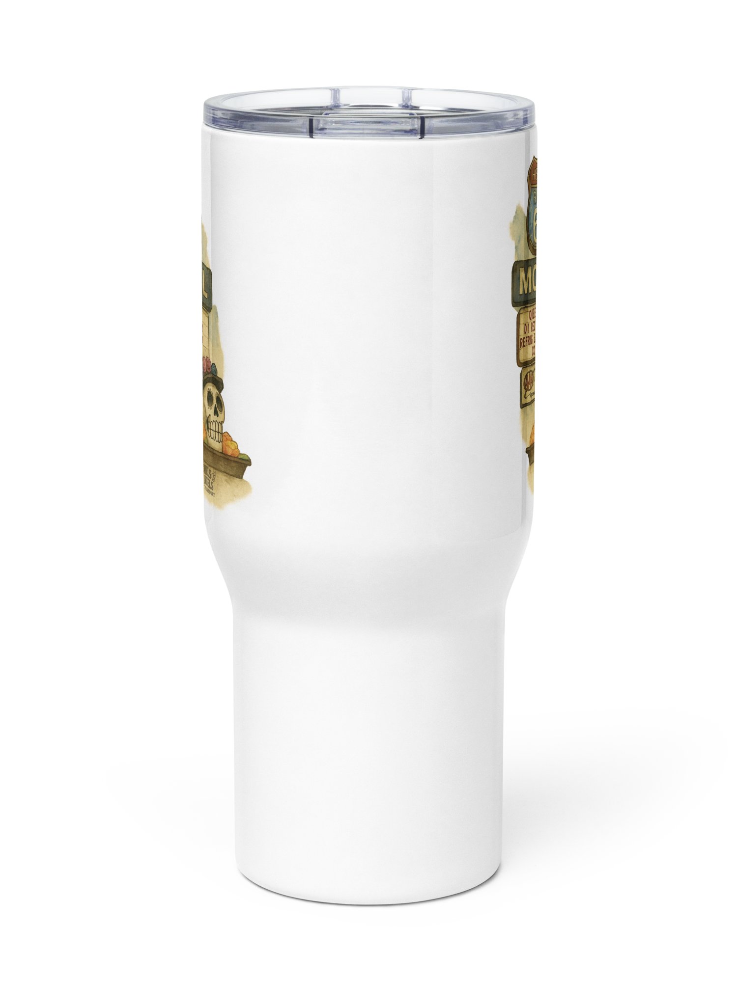 Route 66 Day of the Dead Travel Mug – Mel’s Angels Motel Skull Día de los Muertos Tumbler product image (6)