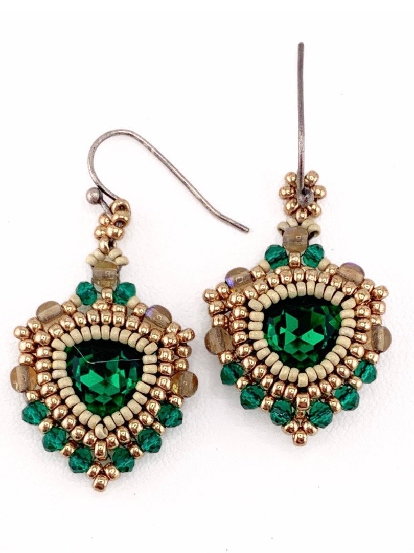 Trillion Glow Crystal Earrings - Green product image (2)