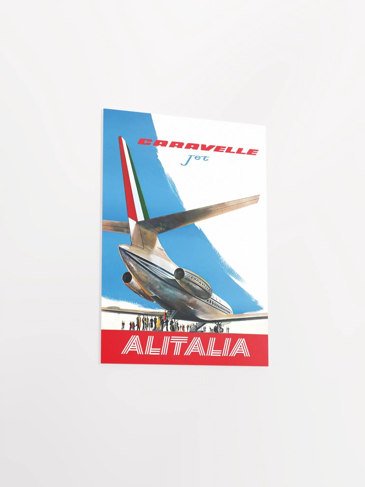 AlItalia (Italy, Air Lines), Caravelle Jet, 1960s — retro vintage travel poster, retro travel print, retro travel wall art product image (8)