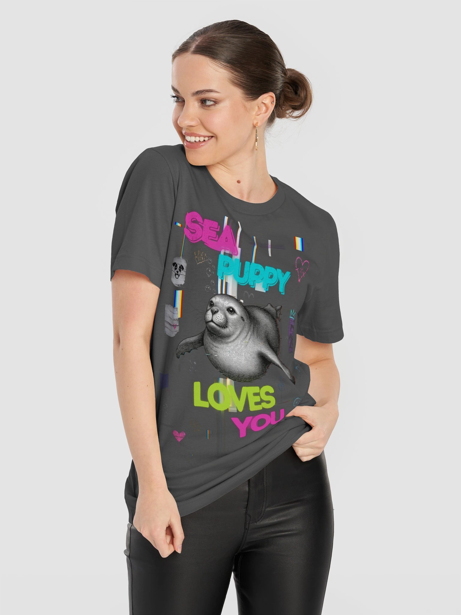 Sea Puppy Loves You Neon Collage Tee product image (2)
