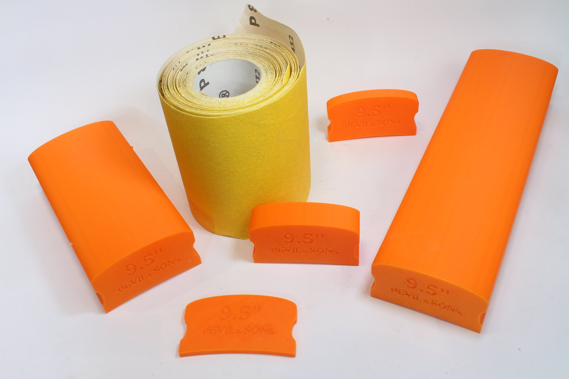 Set of five 9.5” Guitar Fretboard Radius Blocks (3D Print File) product image (1)