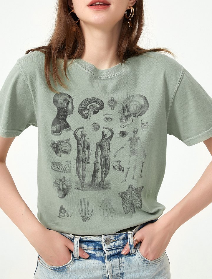 Vintage-Style Illustrations of Human Anatomy T-Shirt | Vintage-Style Dark Academia Shirt for Anthropology Enthusiasts product image (1)