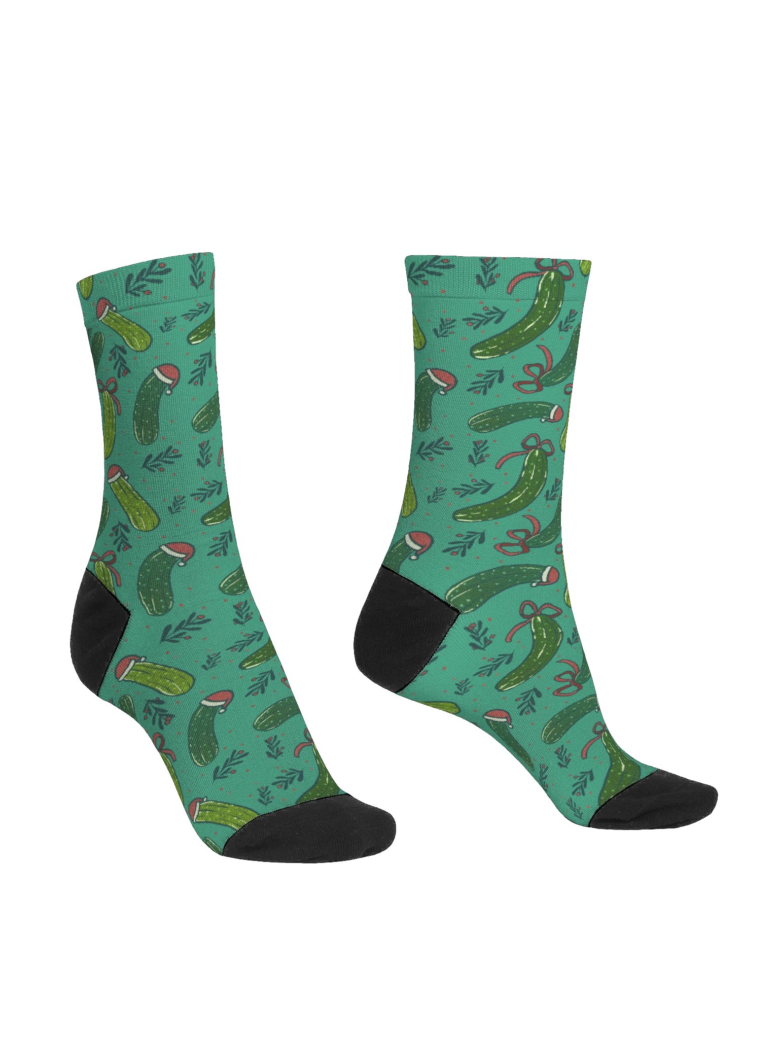 Christmas Pickle Patterned Socks, Dark Green product image (3)