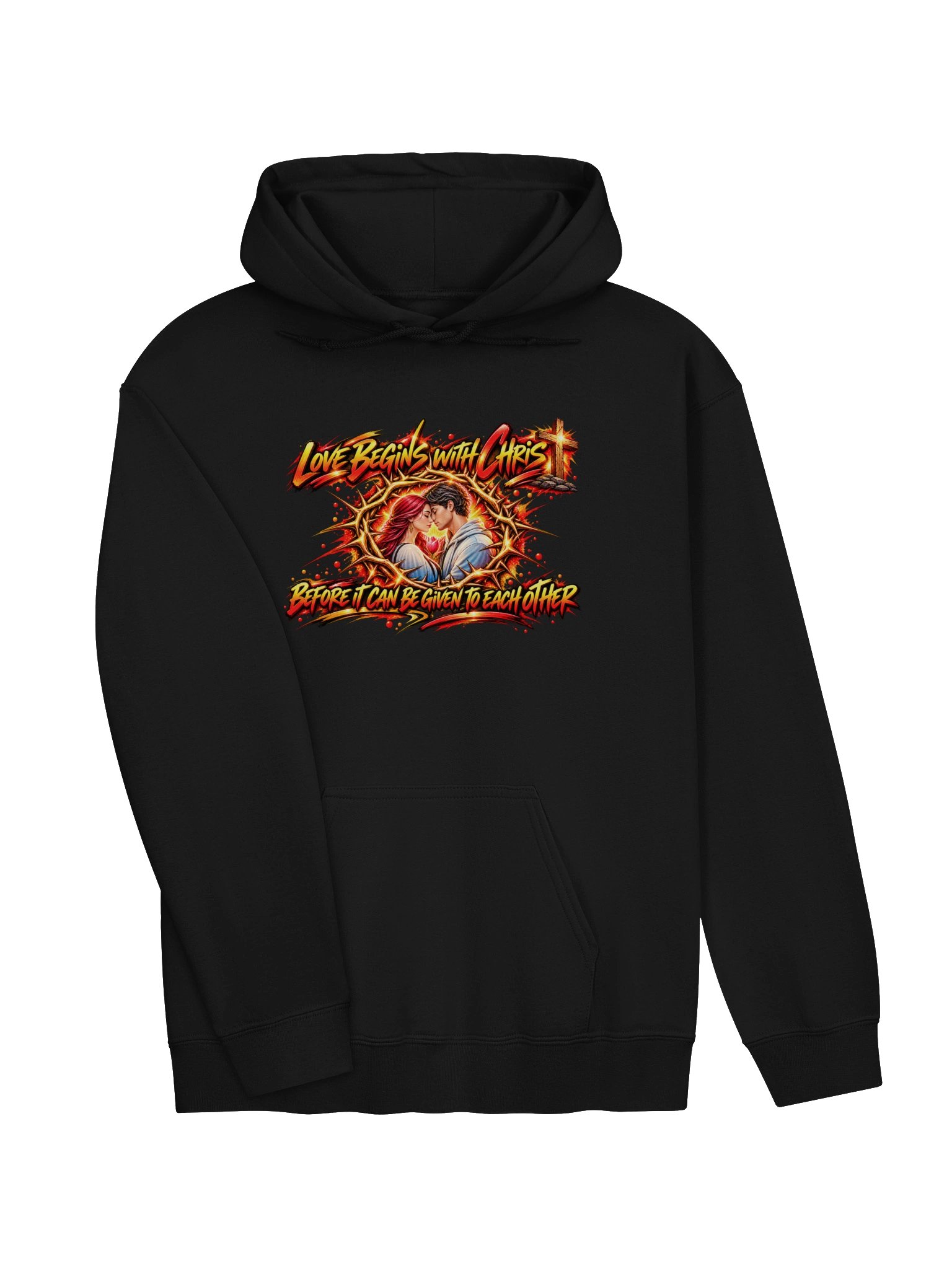 Love Begins With Christ Hoodie | Christian Couples & Faith Apparel product image (2)