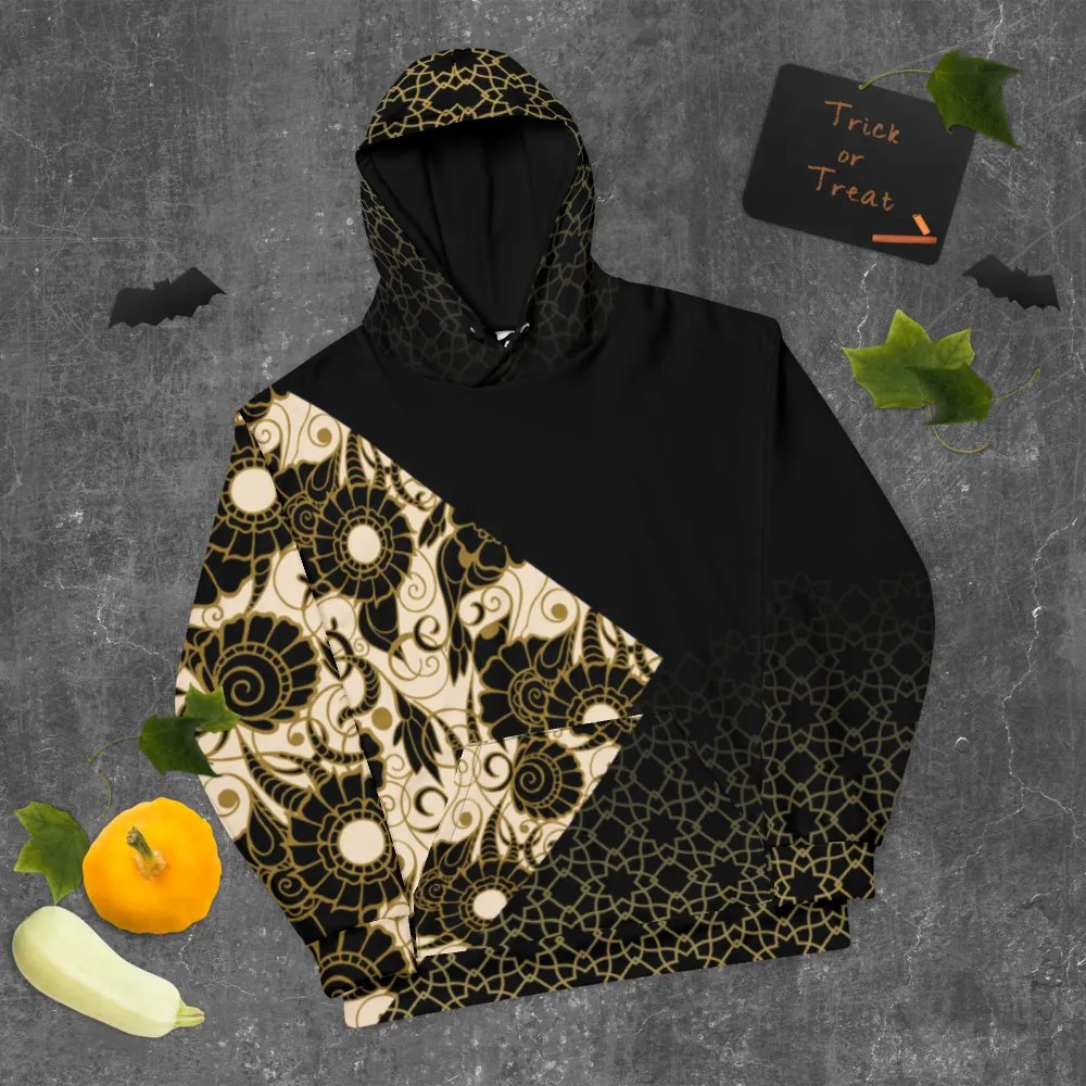 Black And Gold Patterned Hoodie product image (10)