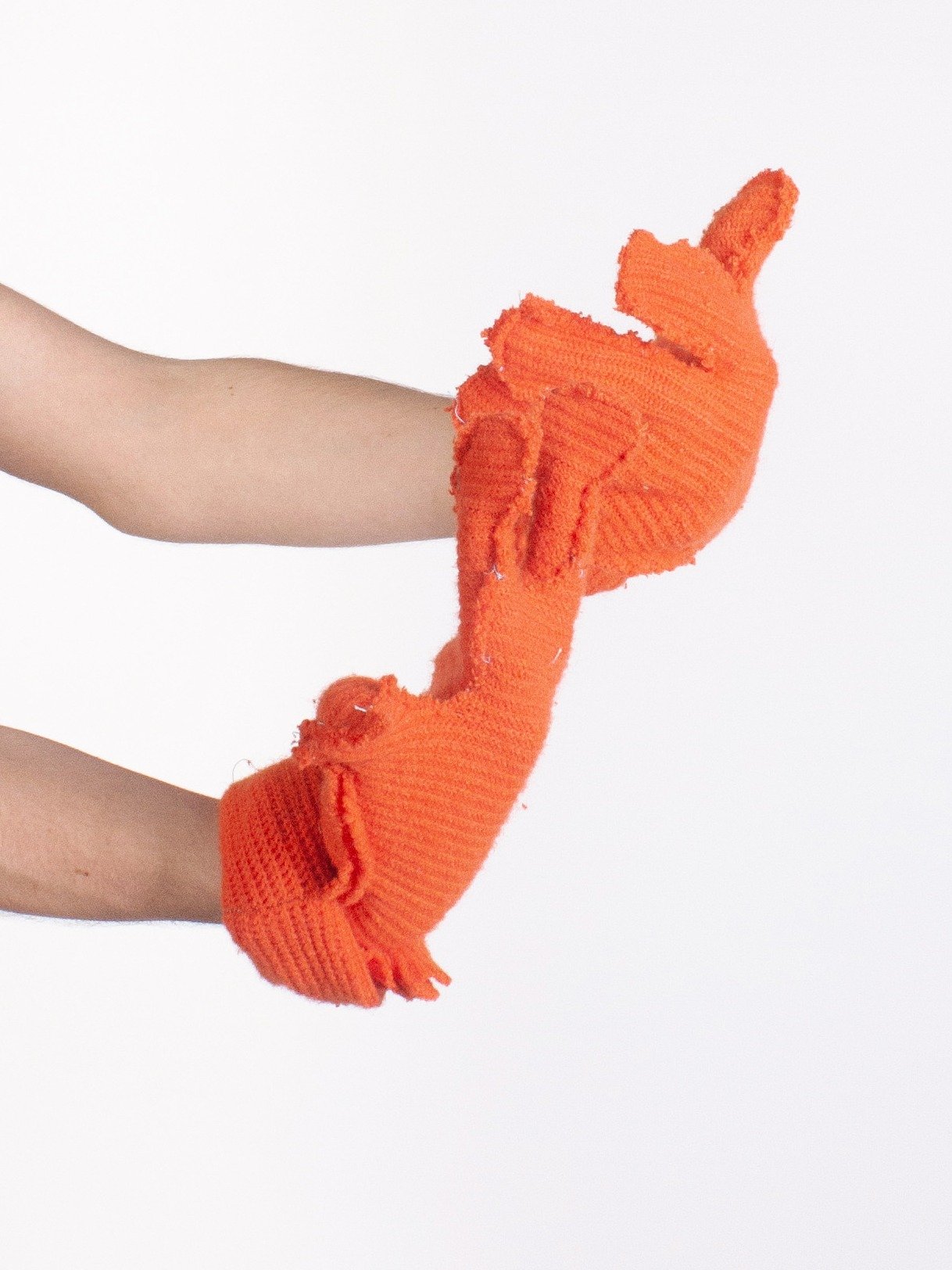 Orange 'Comical' Reverse Seamed Gloves product image (3)