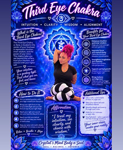 💜 **THIRD EYE CHAKRA — TRUST YOUR INNER VISION** 💜

Your Third Eye Chakra is connected to **intuition, inner wisdom, awarenes...