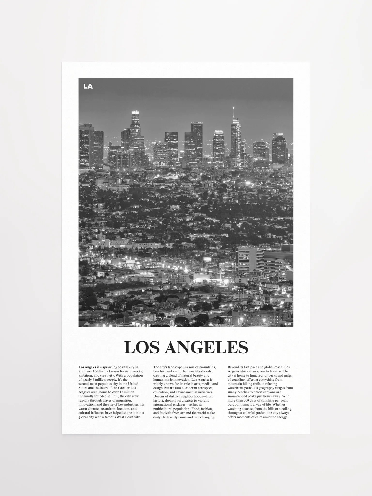 Los Angeles 01 Newspaper Poster product image (13)