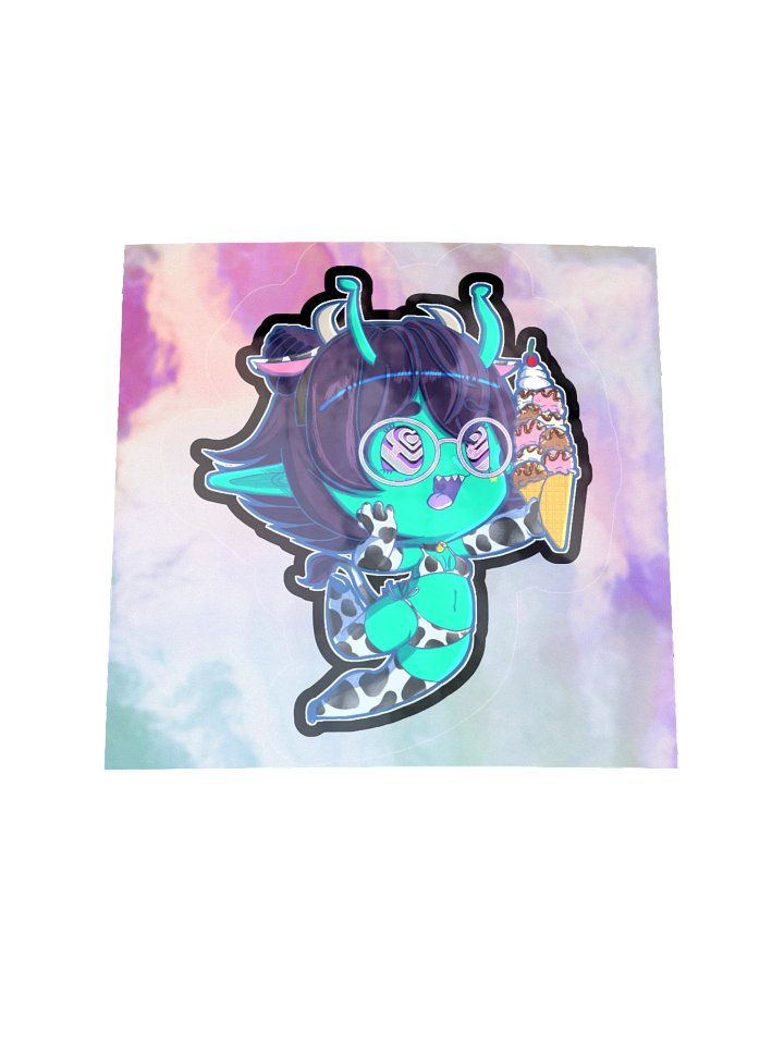 I Scream Chibi Kiss-Cut Holographic Sticker Classic Milk Edition product image (1)