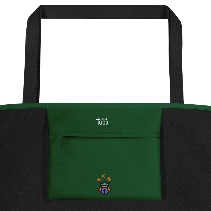 Trust God Tote Bag with Pocket - Green product image (2)